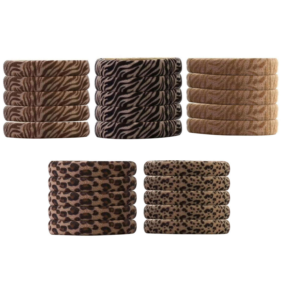 Fashionable Leopard Hair Scrunchies Adjustable Ponytail Holders
