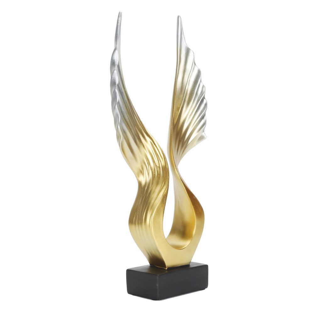 12" Gold Wing Statue Resin Sculpture for Home and Office Display