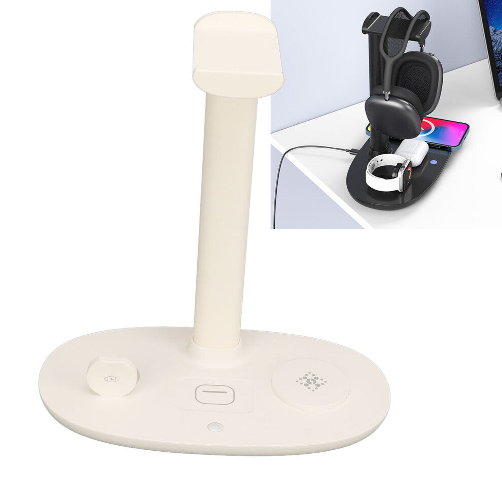 4-in-1 Wireless Charging Stand for IOS-Watch-Earbuds – White