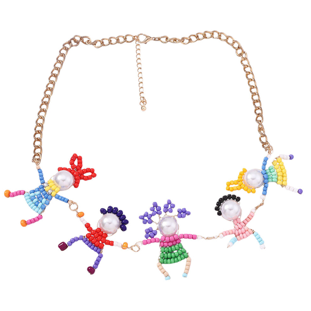 Chic 3D Little Person Charm Chokers Necklace Elegant Imitation