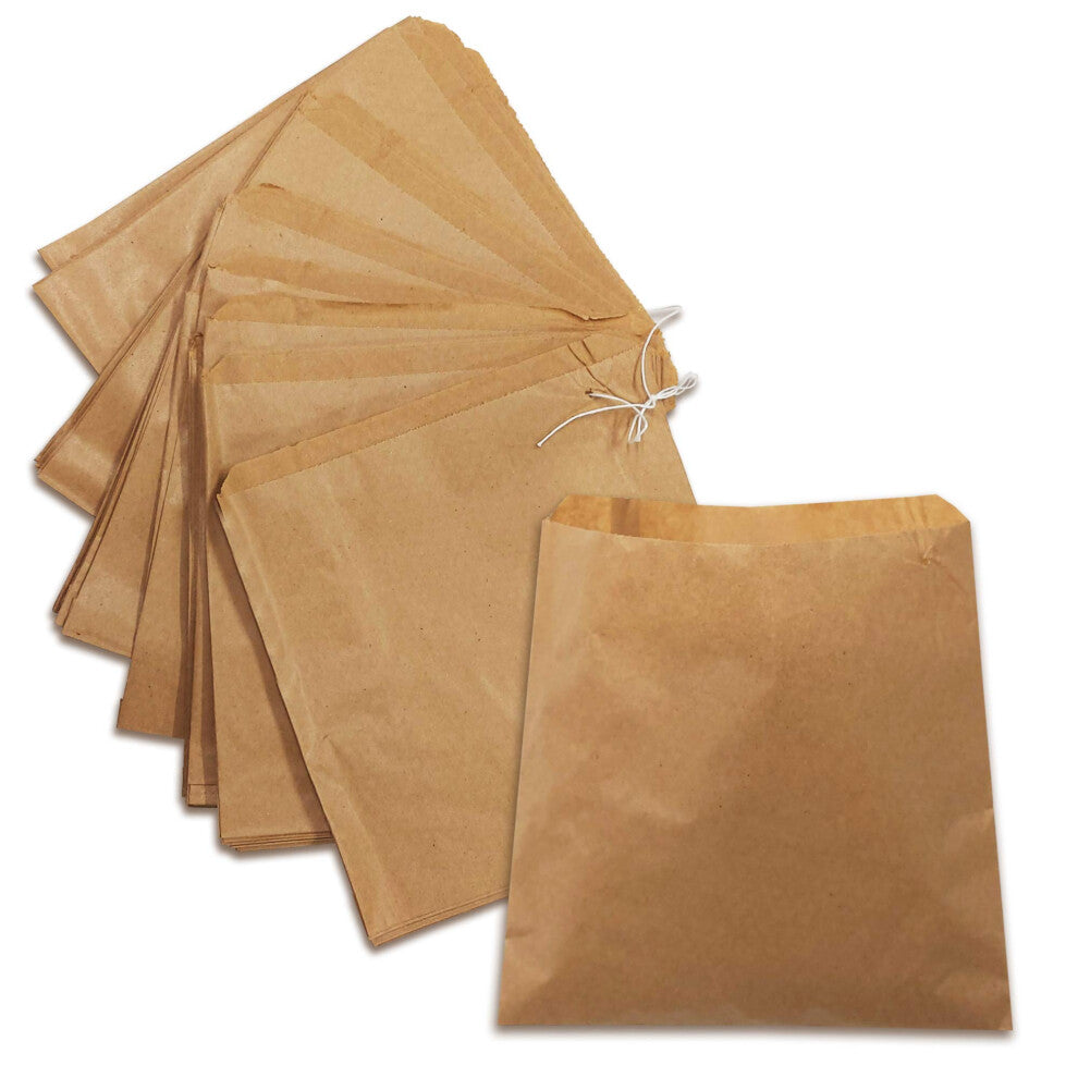 200 x Brown Strung Kraft Paper Food Bags Food use Groceries Sandwiches Fruit Bags etc  DHANZIPAK 10x10inch – This product is designed with premiu