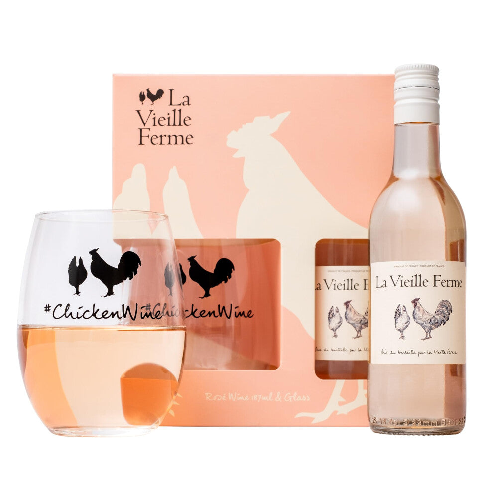 La Vieille Ferme Rose Wine Gift Set - 187ml & Tumbler Glass