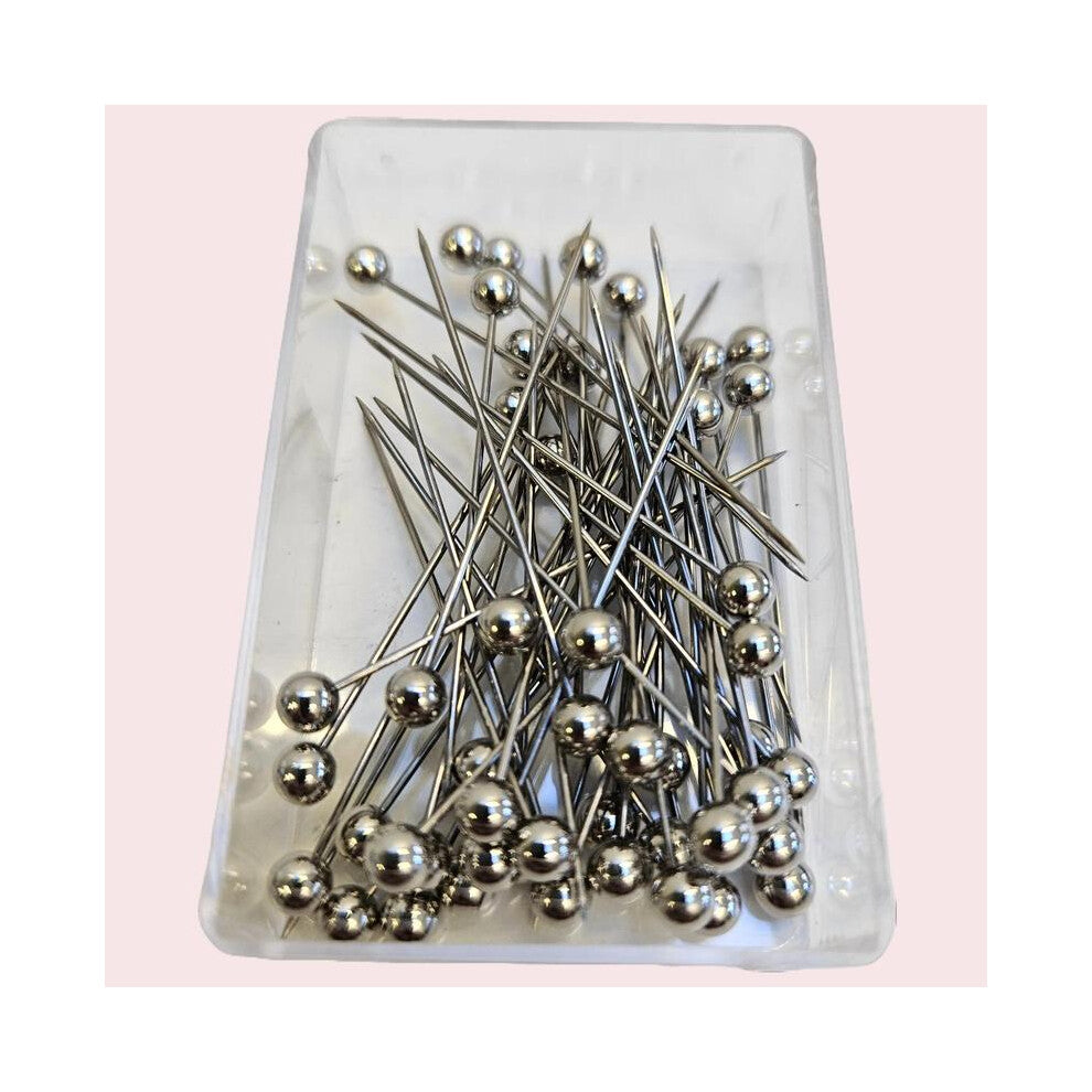 (Silver Round Head Pins 1.5in 50PCS) Hijab Pins Crystal Pins Thin Pins Round Head Pins accessories