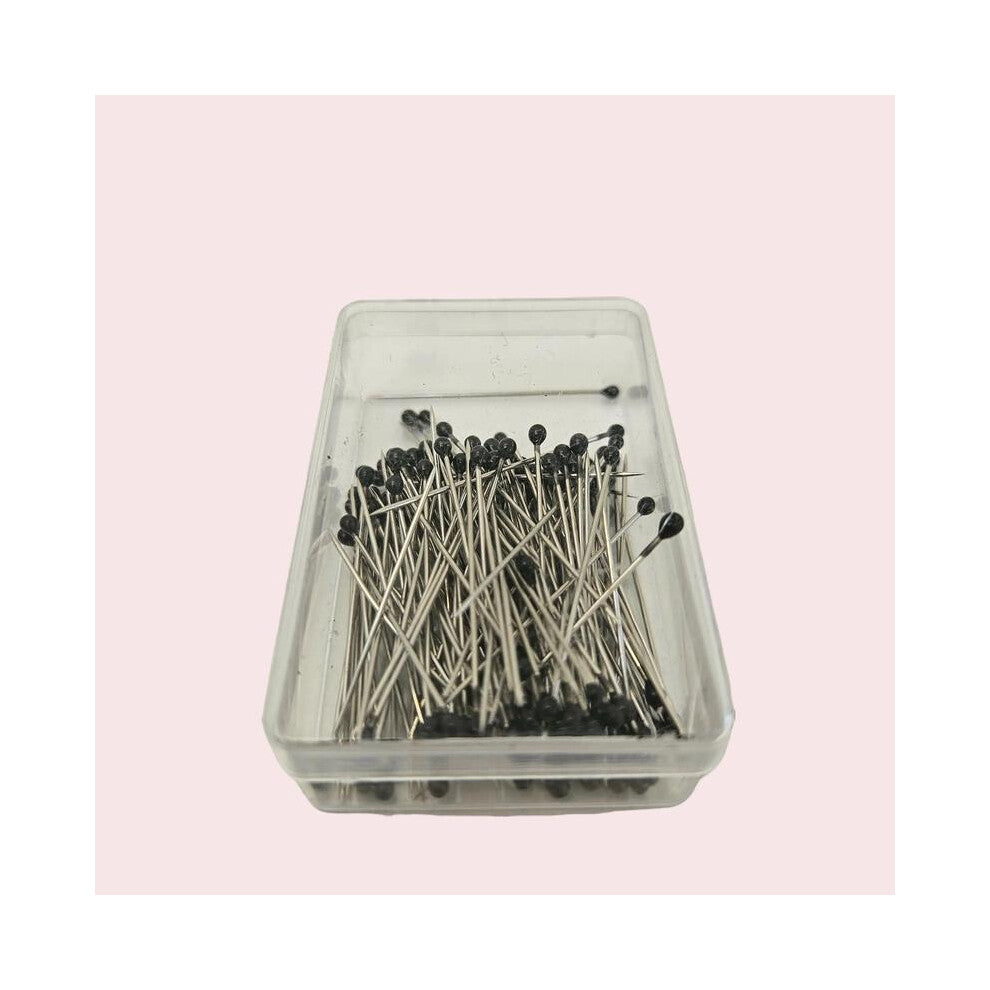 (Thin Pins 1.5in 100pcs BLACK) Hijab Pins Crystal Pins Thin Pins Round Head Pins accessories