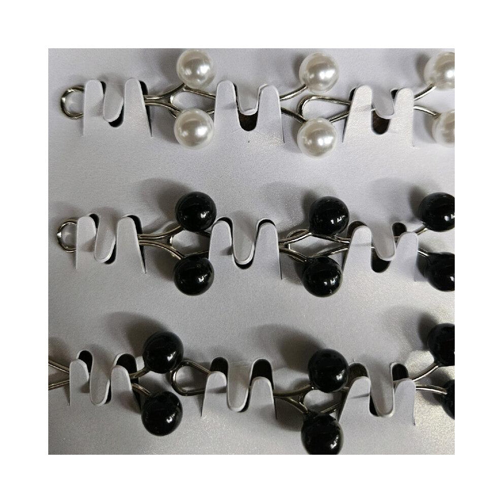 (Black & White) Hijab grip pins Hijab sliders Chiffon Silk Jersey snag free pins pack of 12 accessories