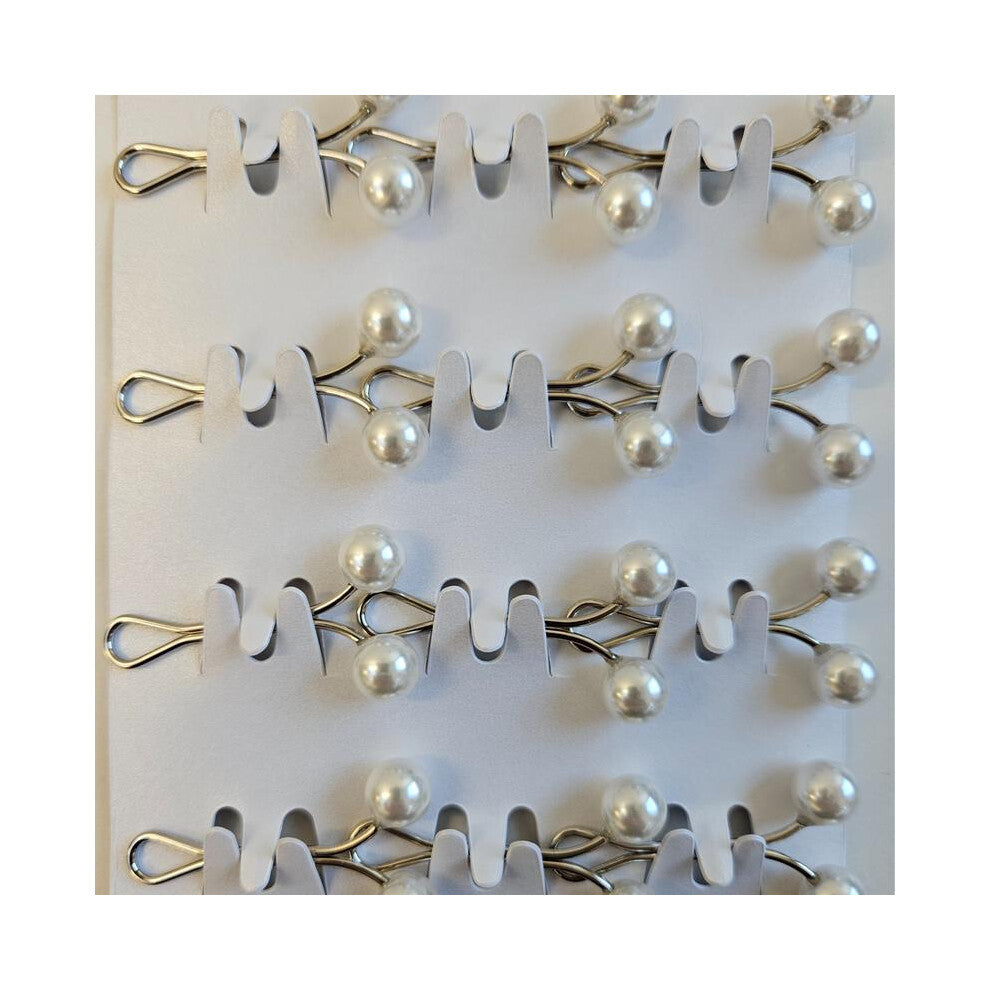 (White) Hijab grip pins Hijab sliders Chiffon Silk Jersey snag free pins pack of 12 accessories