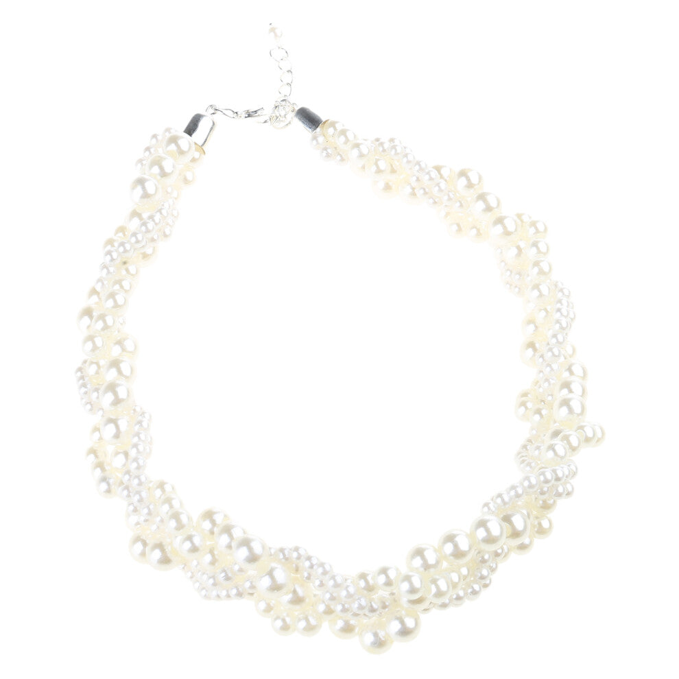 Twining Pearl Choker Necklace Stylish Collar Chain for Women