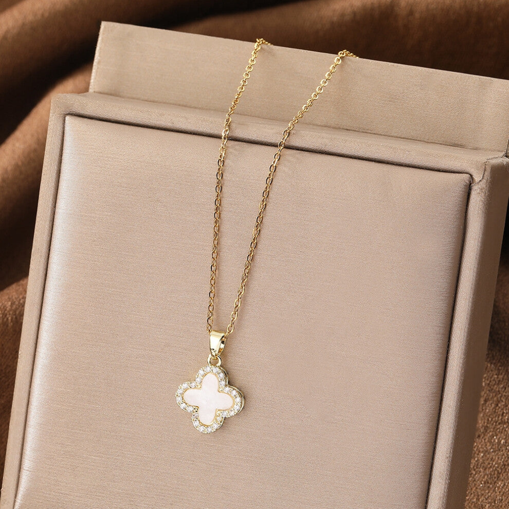 (Style 4) Elegant necklace, women's micro-inlaid zircon swan pendant necklace, niche design, light luxury style collarbone chain