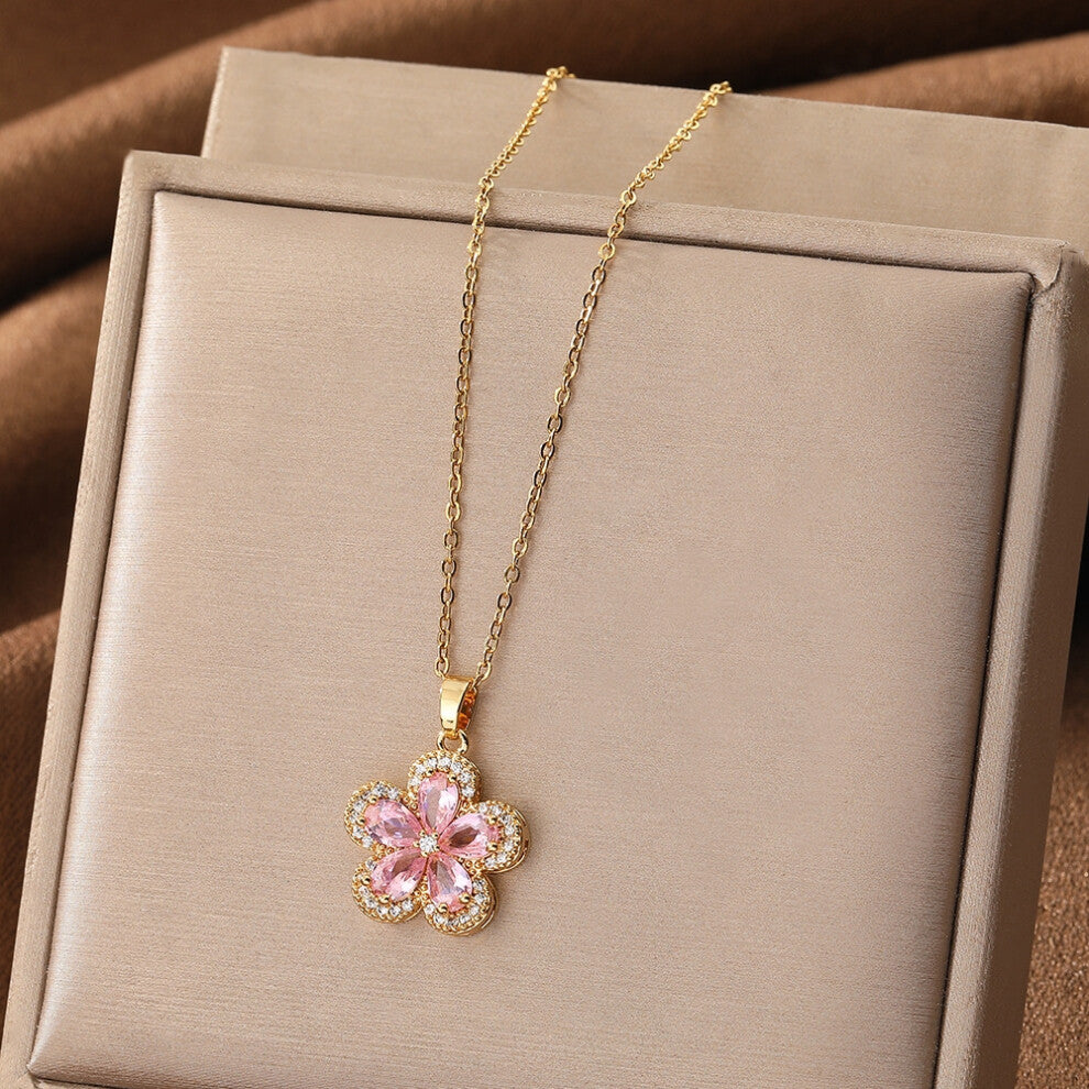 (Style 12) Elegant necklace, women's micro-inlaid zircon swan pendant necklace, niche design, light luxury style collarbone chain