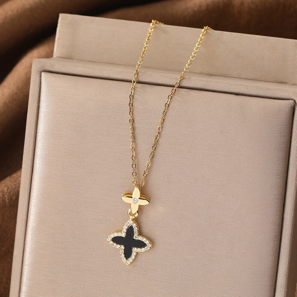 (Style 14) Elegant necklace, women's micro-inlaid zircon swan pendant necklace, niche design, light luxury style collarbone chain