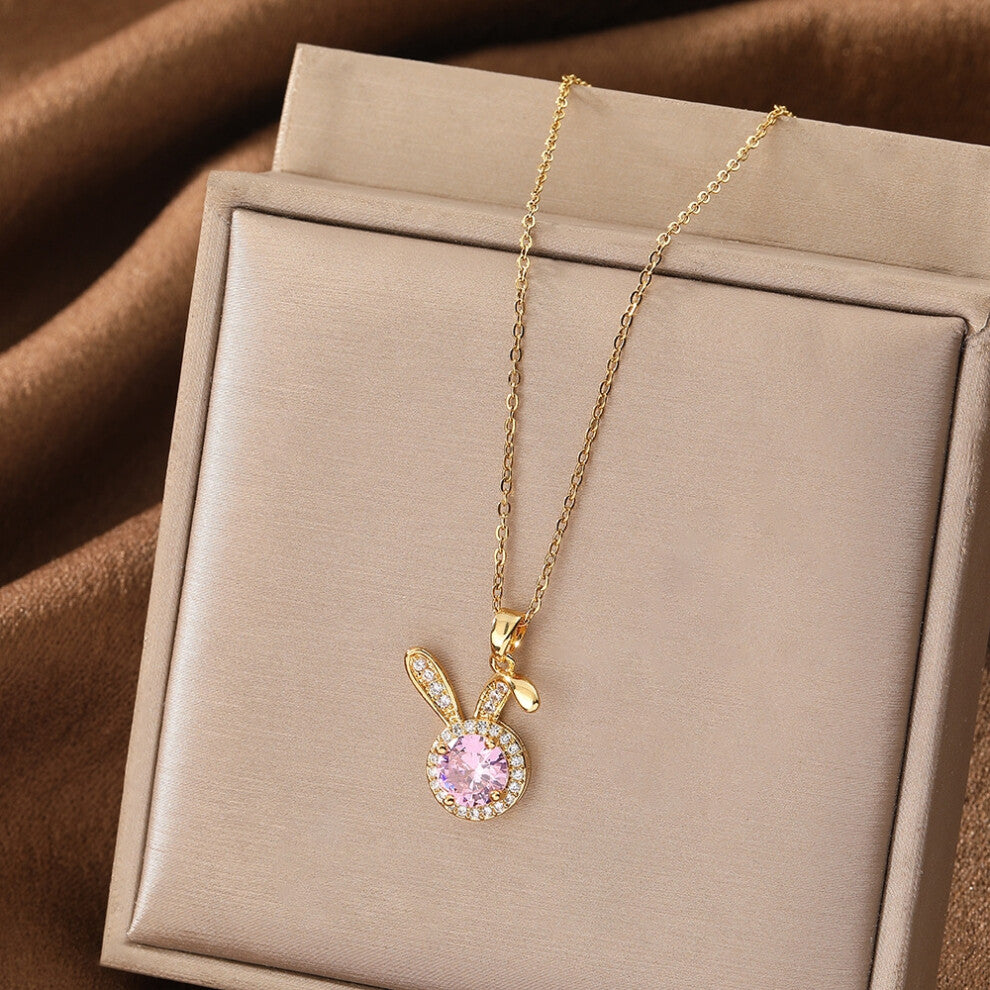 (Style 34) Elegant necklace, women's micro-inlaid zircon swan pendant necklace, niche design, light luxury style collarbone chain