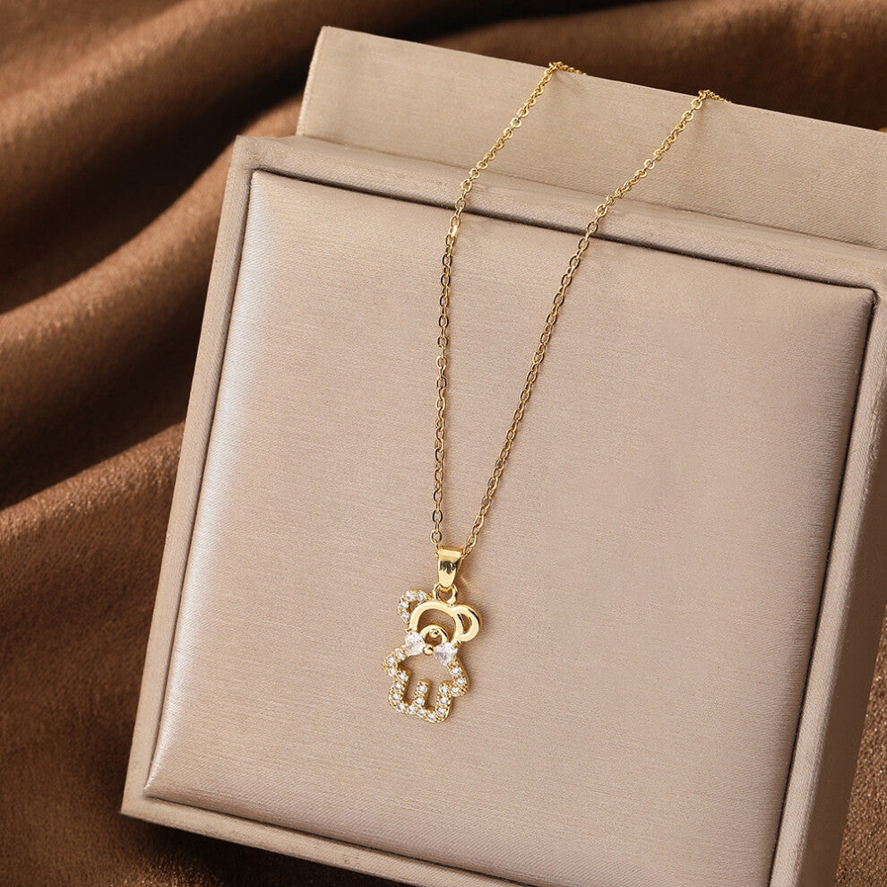 (Style 40) Elegant necklace, women's micro-inlaid zircon swan pendant necklace, niche design, light luxury style collarbone chain