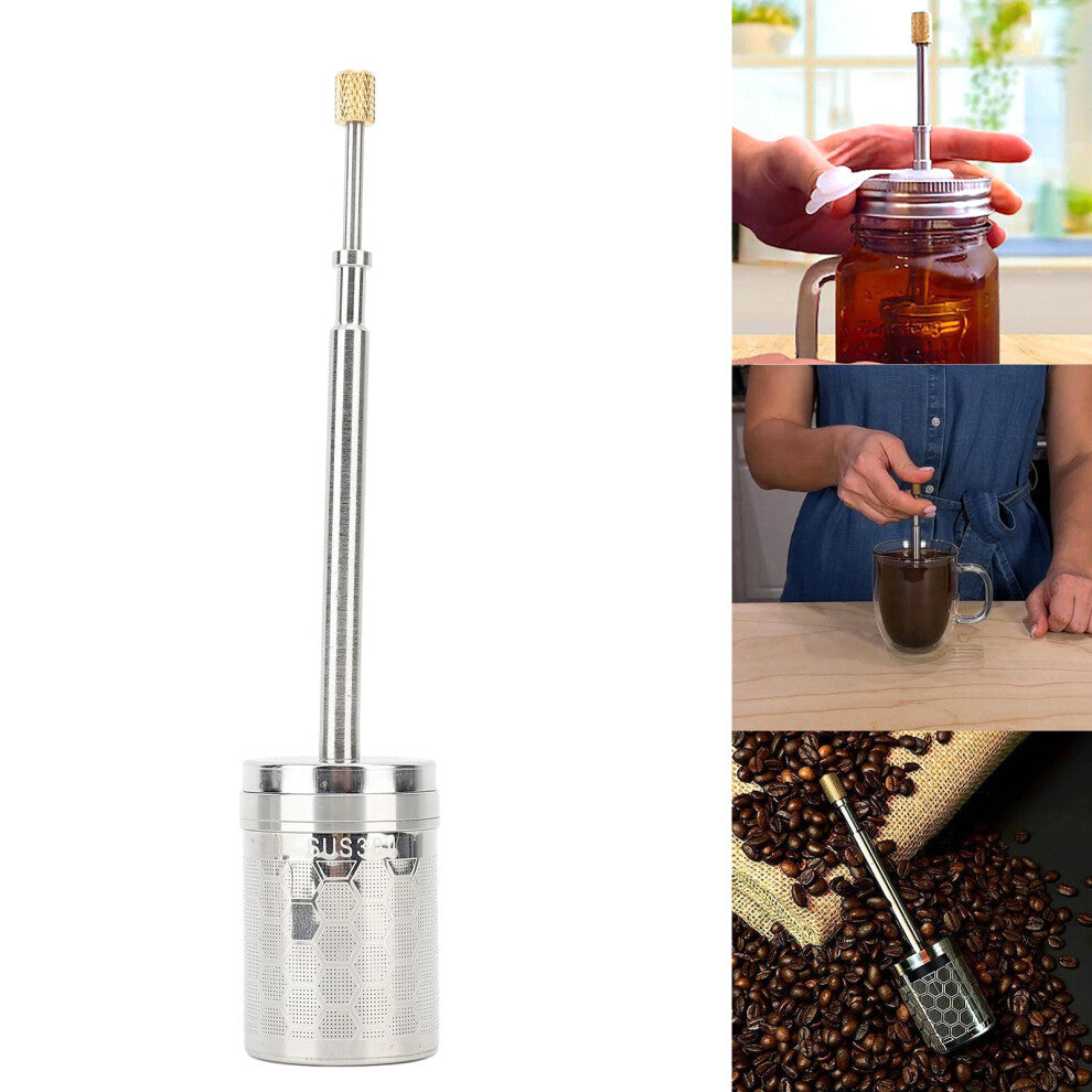 Portable Stainless Steel Coffee & Tea Infuser Press 19cm