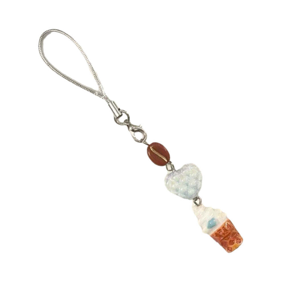 Phone Lanyard Wrist Strap Ice Cream Pendant Phone Chain Keychain