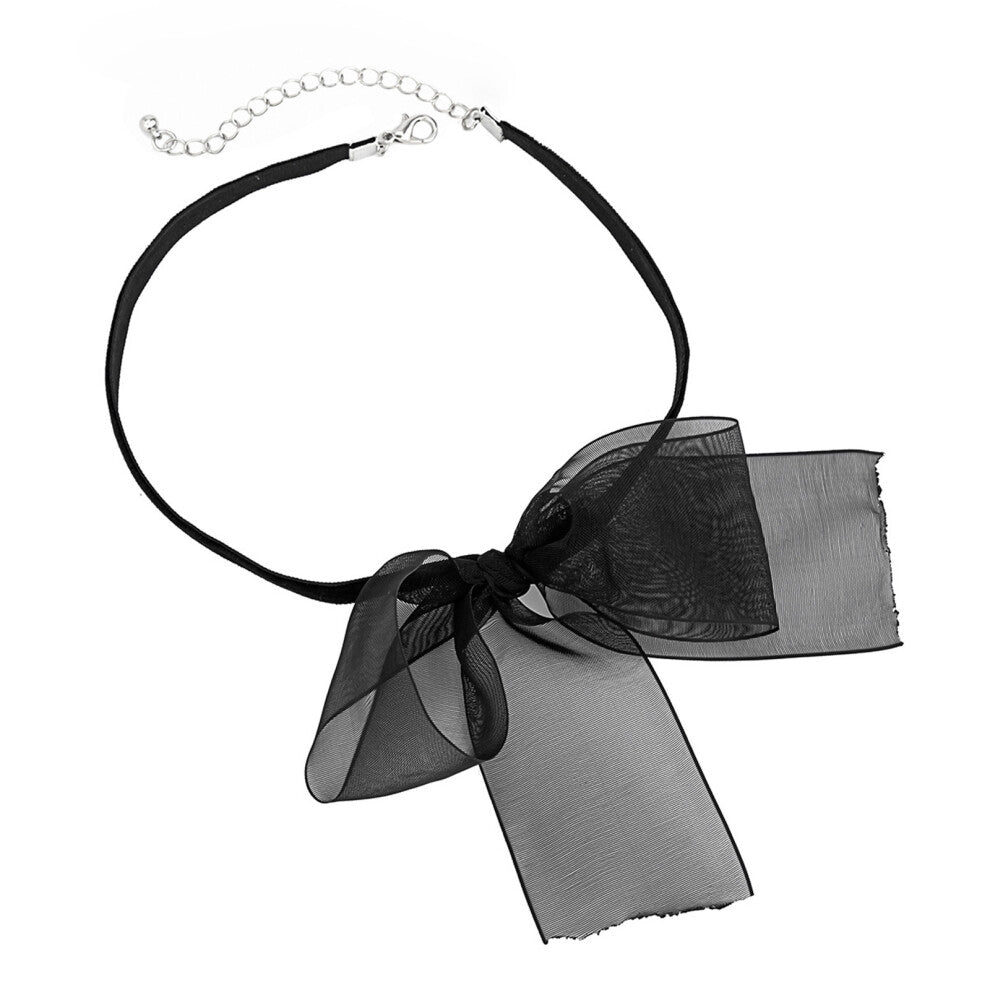 Black Mesh Bowknot Choker Necklace Sweet Neck Chain Collar