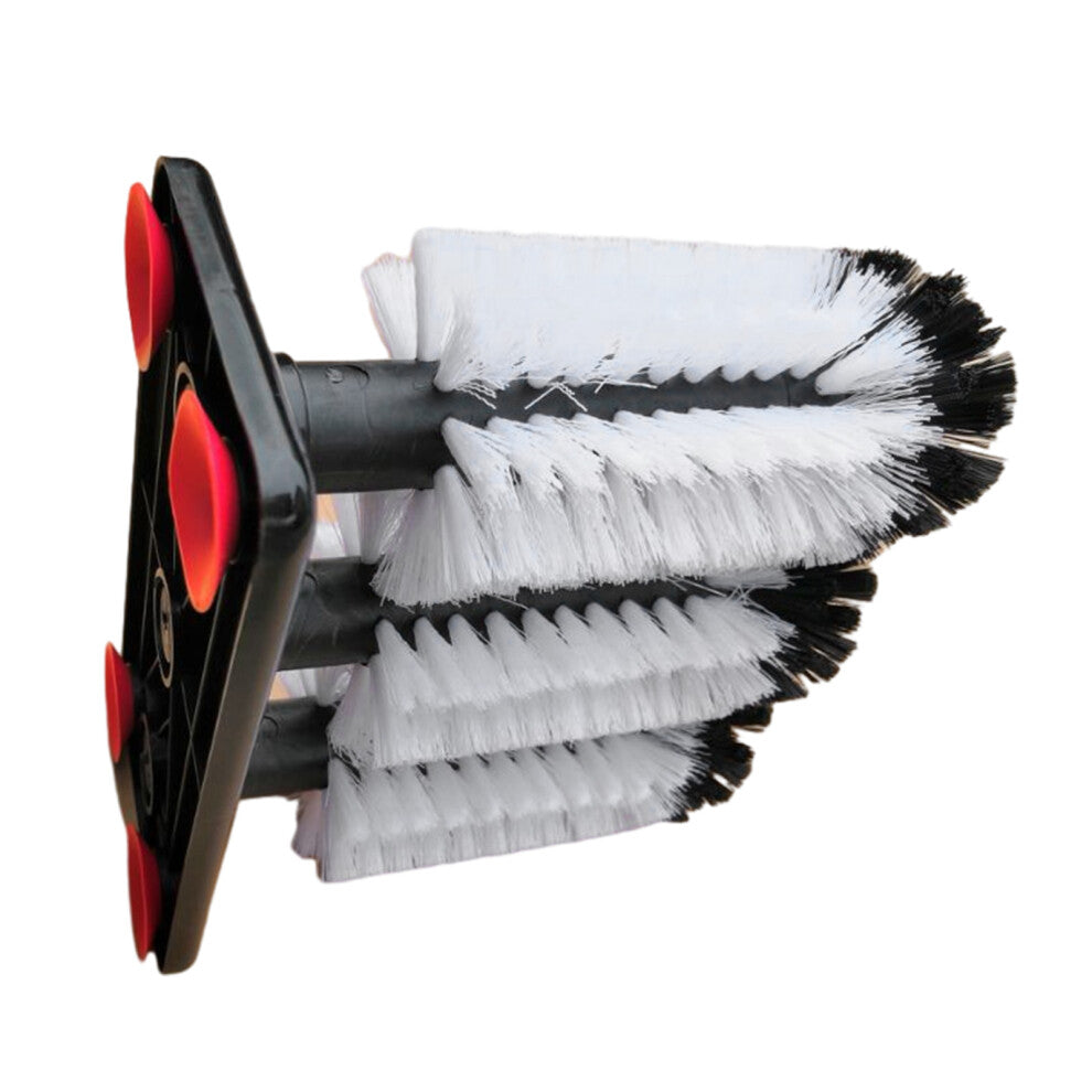 Glass Cleaning Brush, 3 Brush Glass Washer Triple Glass Rinser,