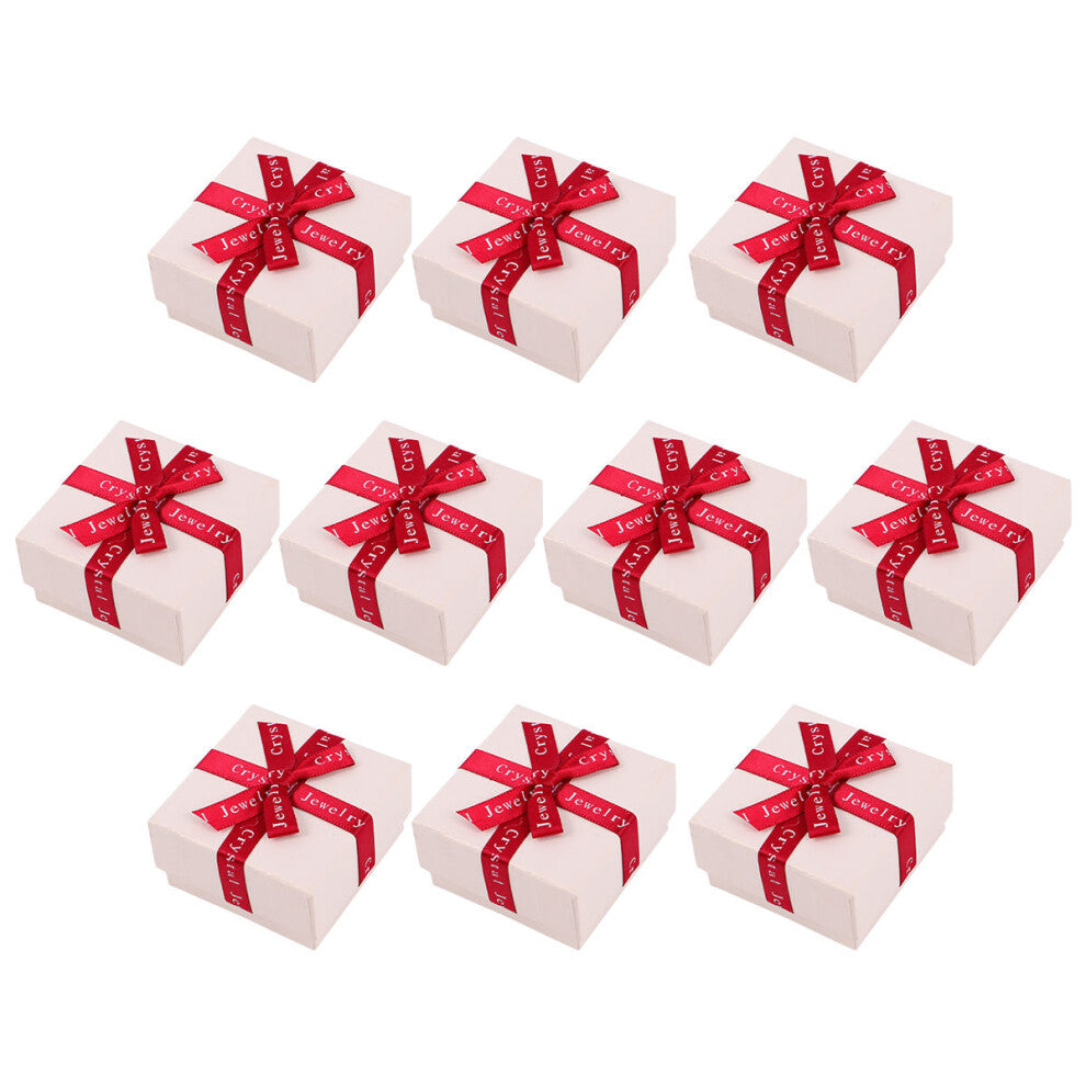 10 Pcs Small Jewellery Box Trinket With Lid Bowknot Jewelry Case