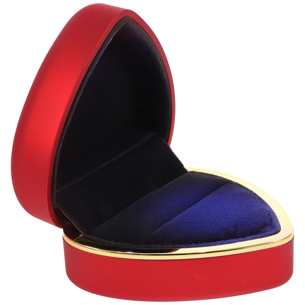 Lighted Engagement Ring Box Red Plush Fabric 1pack