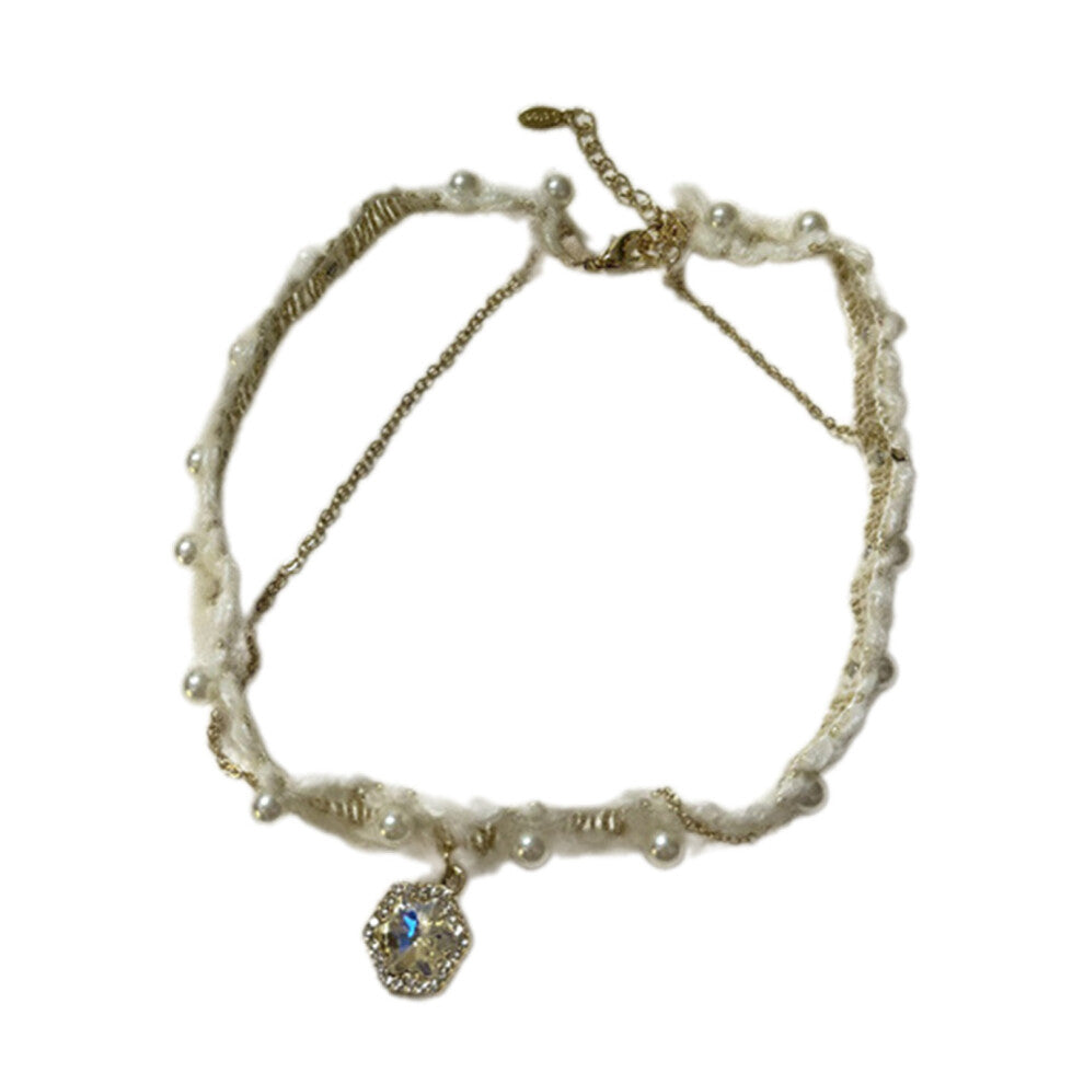 Fashionable Snowflake Necklace Stylish Layered Collarbone Chain