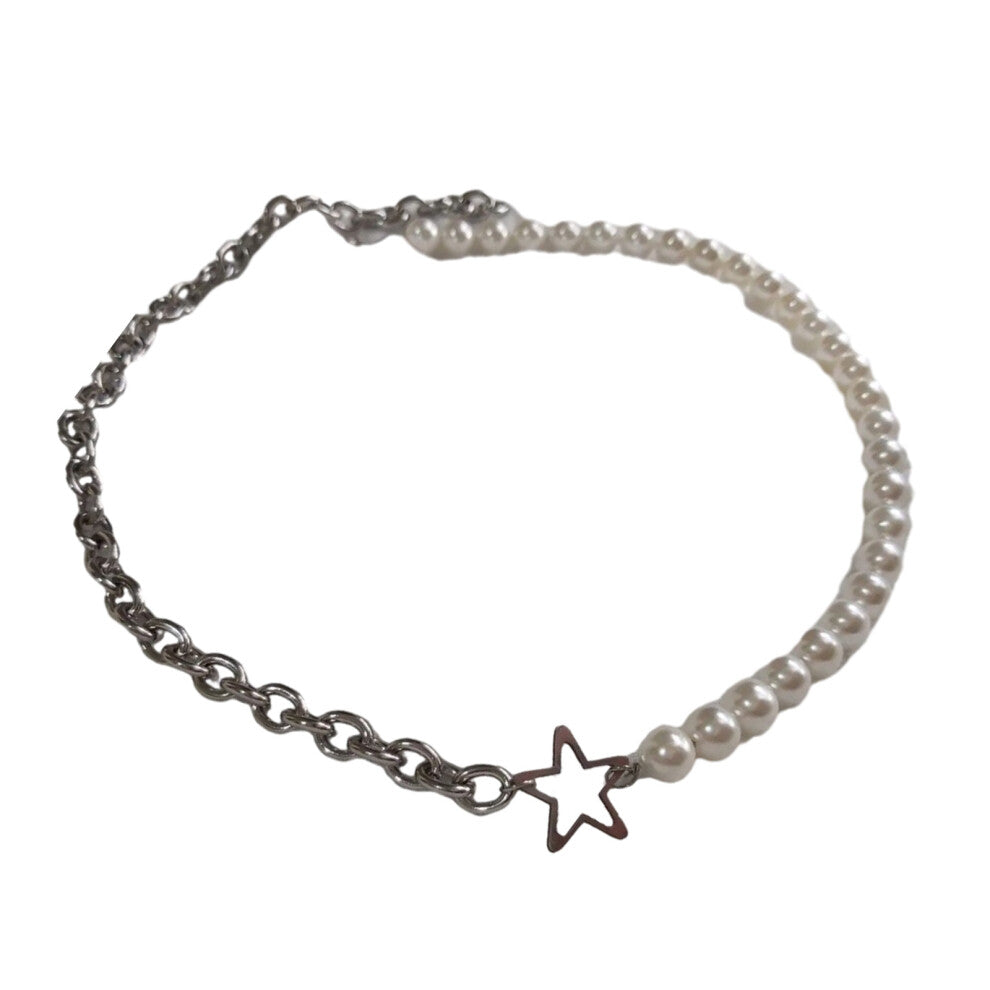 Trendy Beaded Necklace Fashionable Lady Choker Elegant Splicing