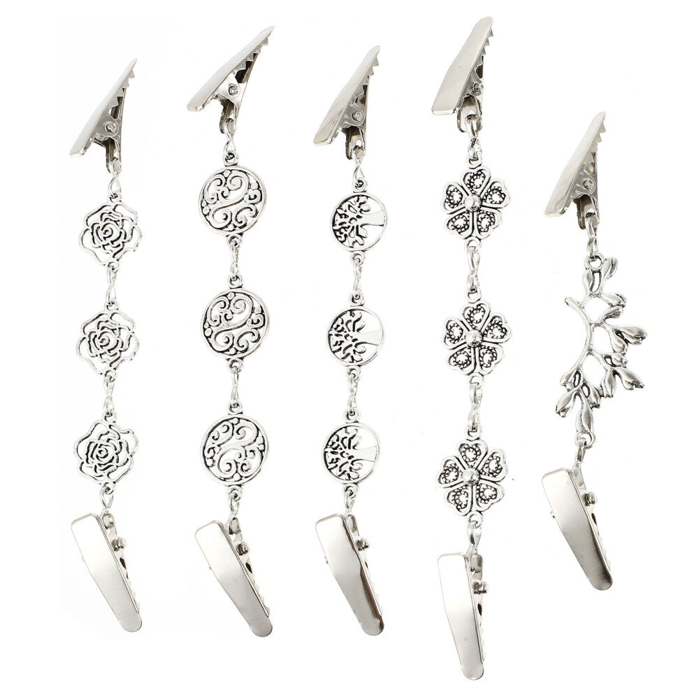 5 Pcs Vintage Sweater Shawl Clips Retro Cardigan Collar Clothing