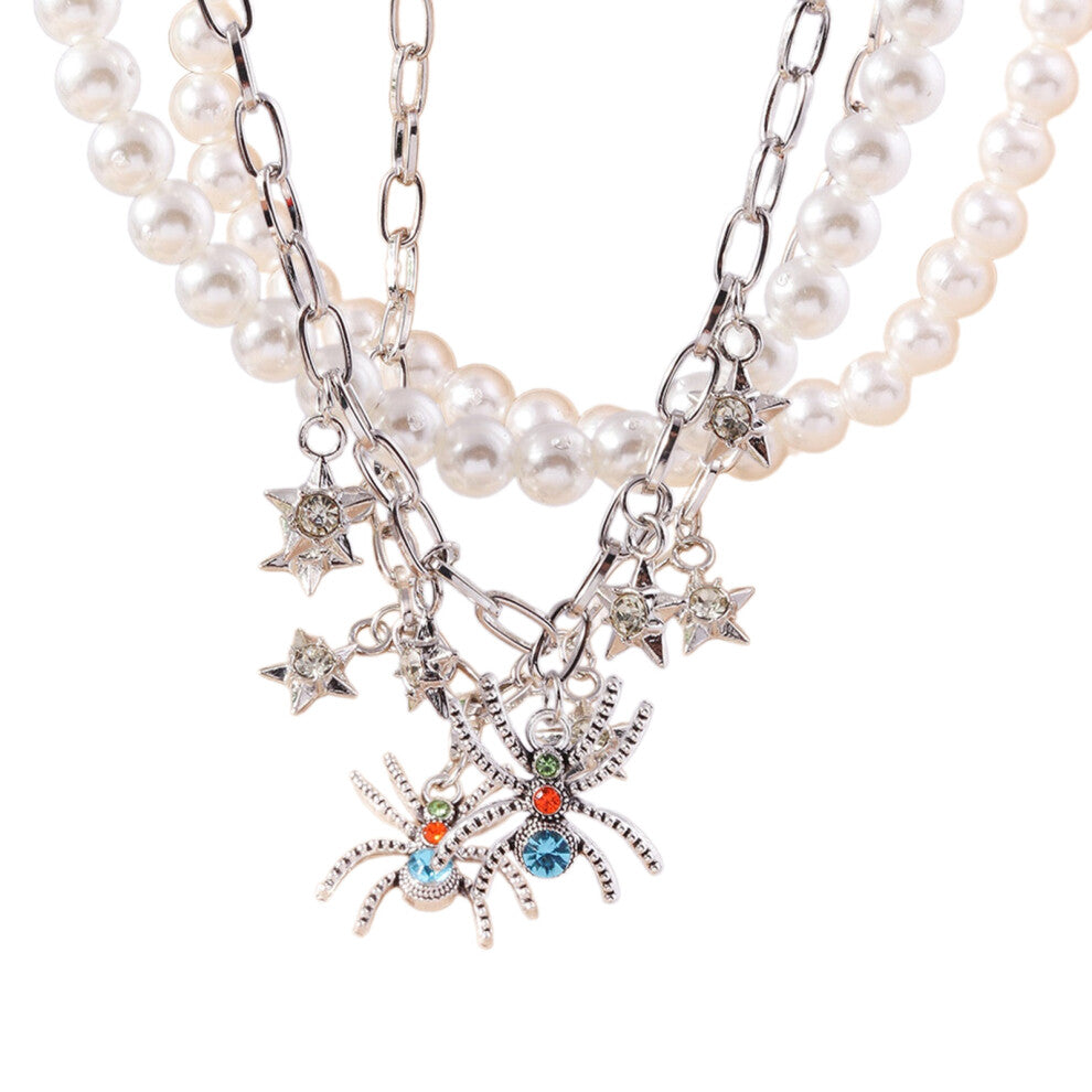 Multilayer Choker Chain Double Beaded Necklace Jewelry Gift Bat