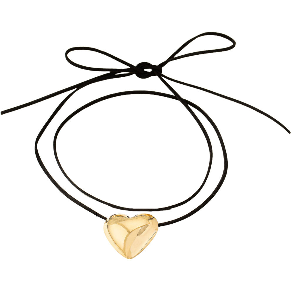 Contemporary Sturdy Alloy Heart Necklace and Earrings-necklace