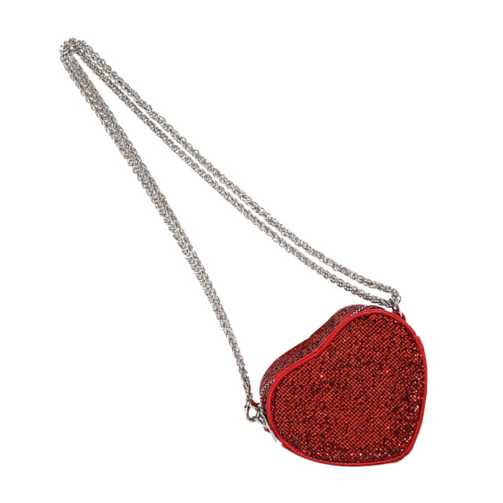 Glitters Heart Crossbody Bag Sparkling Sequins Mini-Hot Pink