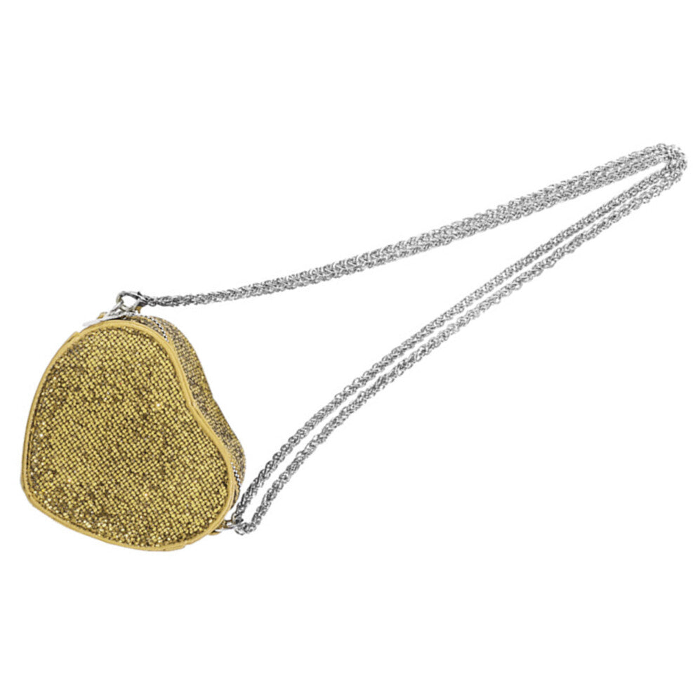 Heart Shaped Glitters Purse Sequins Crossbody Bag Shoulder-Gold
