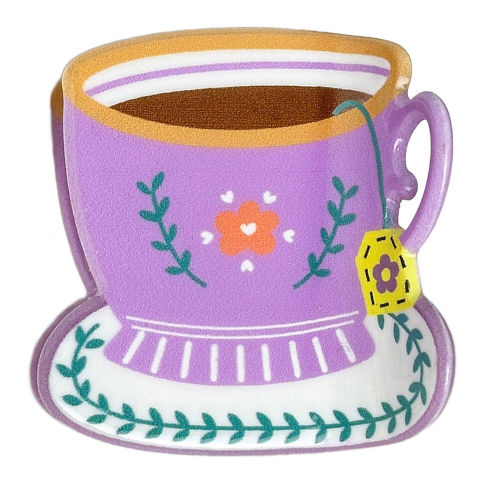 Unique Coffee Cup Print Hair Claw Light weight-Purple