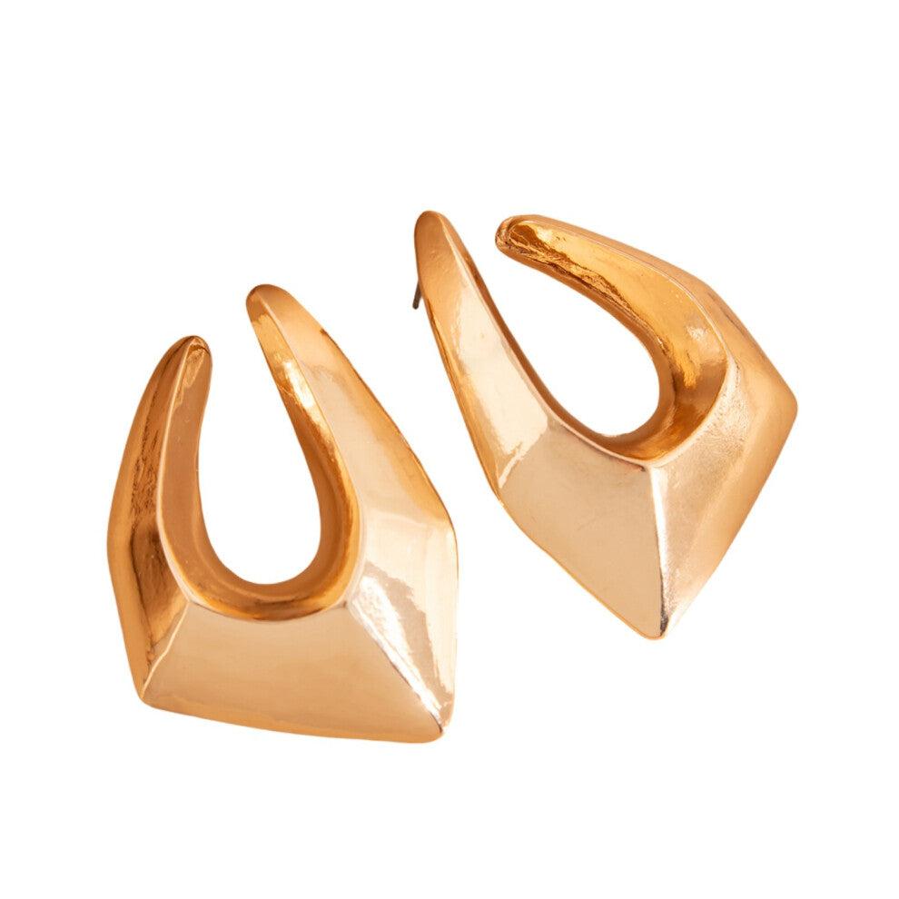 Elegant Irregular Geometric Alloy Studs Earrings-Gold Style 1