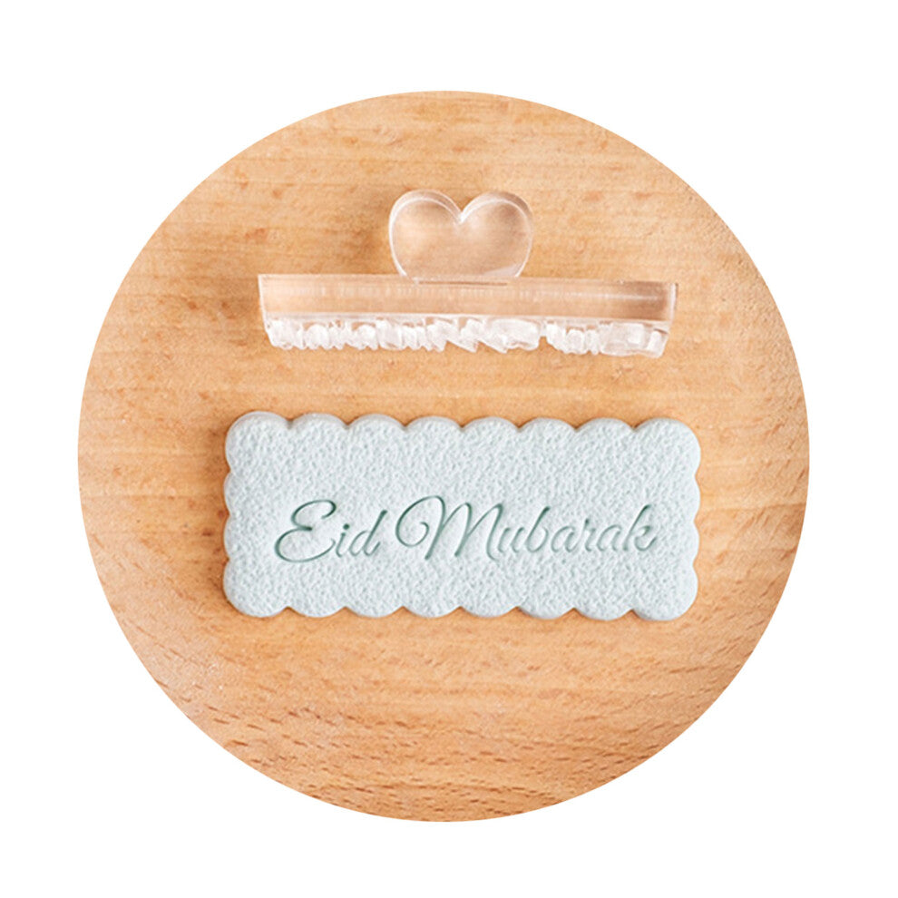 Acrylic Eid Mubarak Fondant Cookie Stamp Heat Resistant-Type C