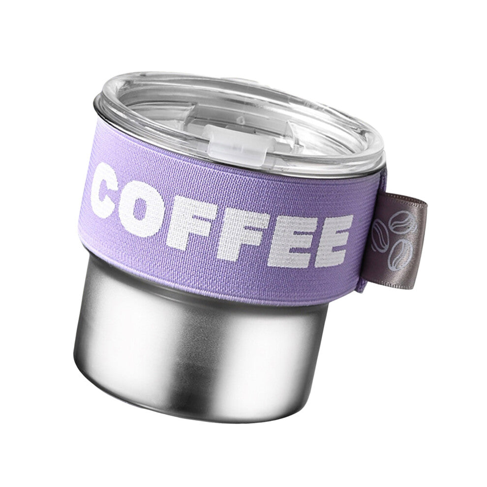 Portable Insulated Coffee Mugs 400ml Stainless Steel-Purple