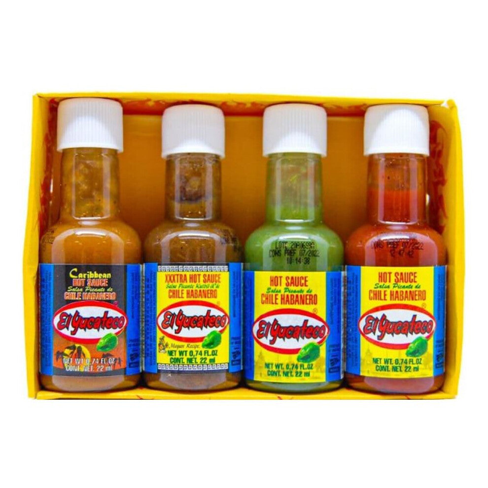 El Yucateco Habanero Hot Sauce Multi Pack Mini 22ml x 4