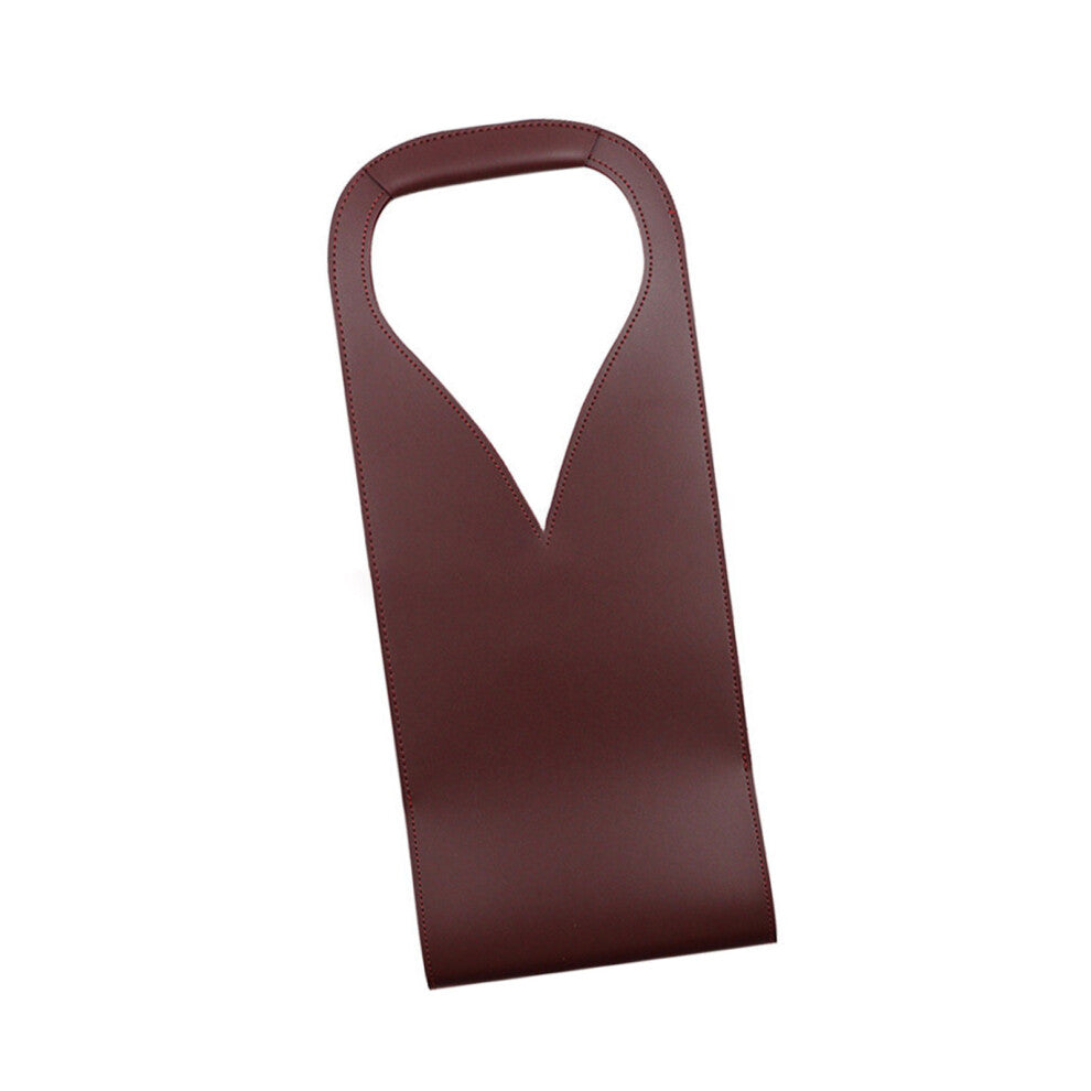 Wine Holder PU Leather Wine Sleeve Case Wine Bag-Dark Red