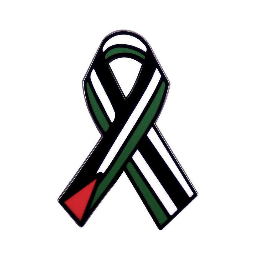 Palestinian Flag Ribbon Enamel Pin Backpack Hat Decoration