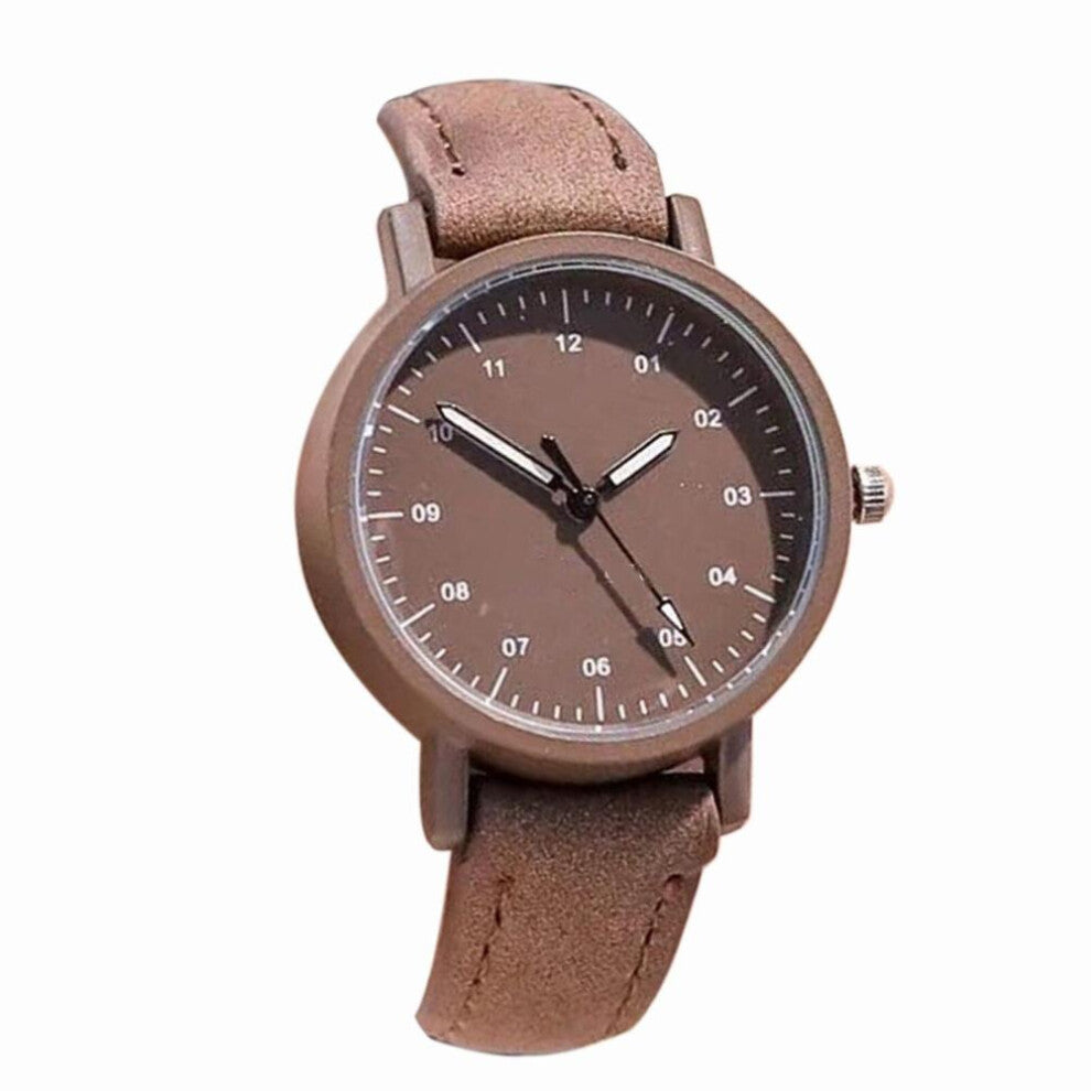 (Coffee)Women Casual Wrist Watches Watch Quartz Analogue Leather Band Fashion Watch Gift