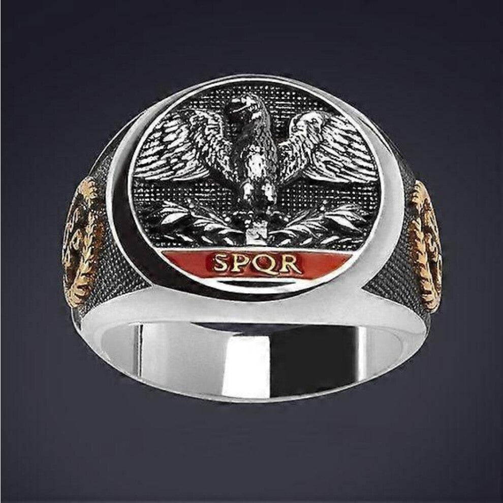 (7)Vintage Fashion Punk Imperial Roman Eagle Ring for Men Legion Empire Eagle Male Ring Wedding Engagement Jewelry Gift Size 7-14