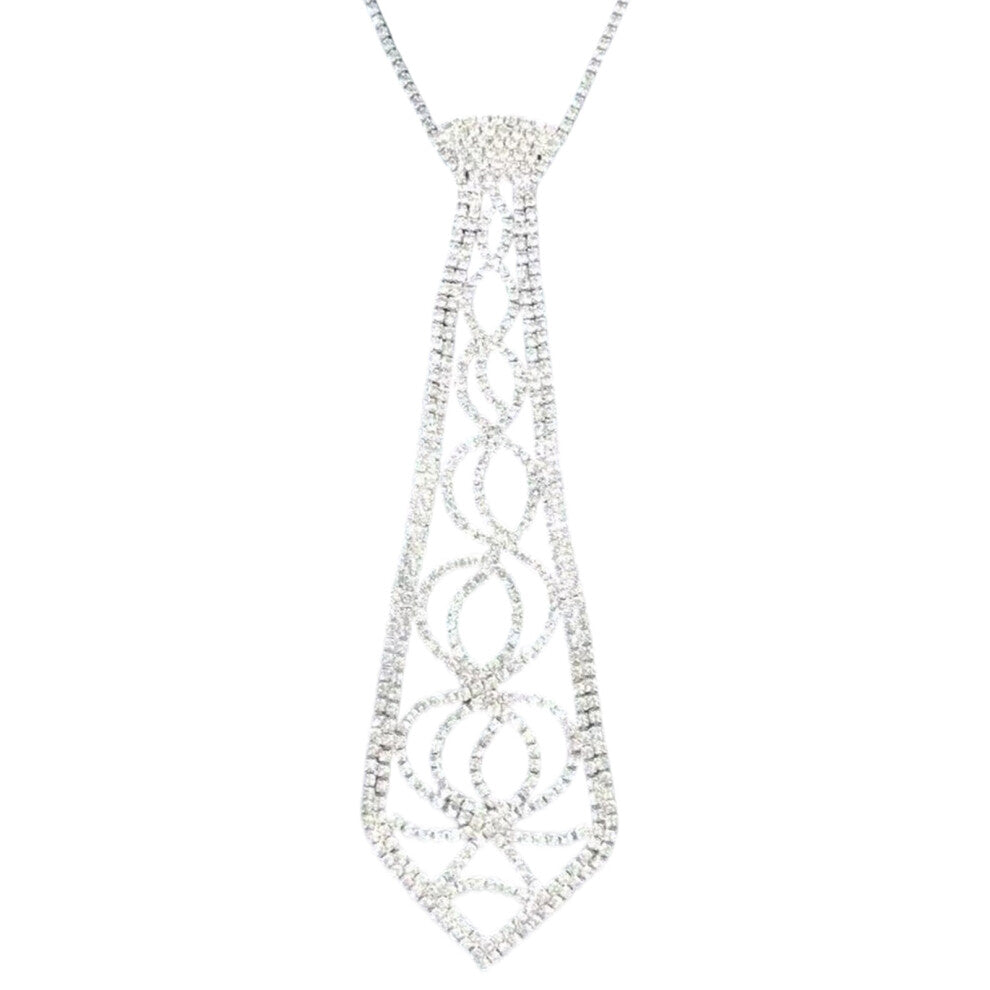 Crystal Choker Necklace with Rhinestones Jewelry Collar-Silver