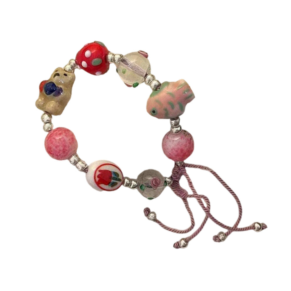 Charming Strawberry Bear Bracelet High Quality Alloy-21