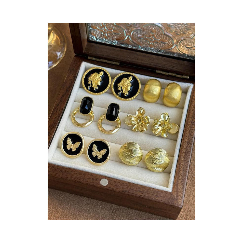 (Set5, one size fits all) Vintage Elegant Temperament Earrings Set, Fashion Butterfly & Flower Design Earrings for Party, Daily Clothing Decor, Trendy