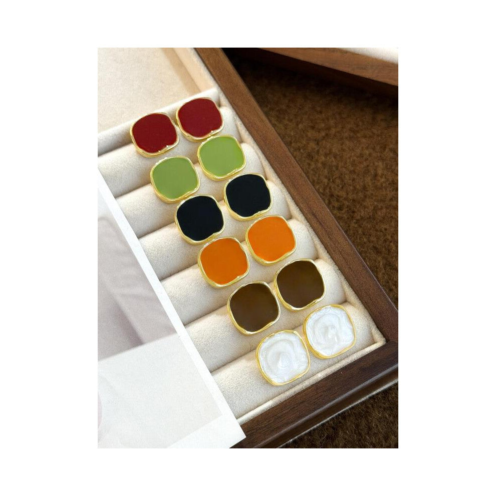 (Set, one size fits all) Geometric Square Design Stud Earrings, Fashion Jewelry for Party, Daily Clothing Decor, Trendy All-match & Exquisite Jewelry