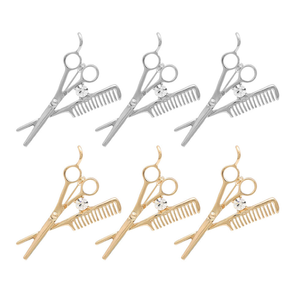 6pcs shiny brooch suit accessories for party decor and hair styling
