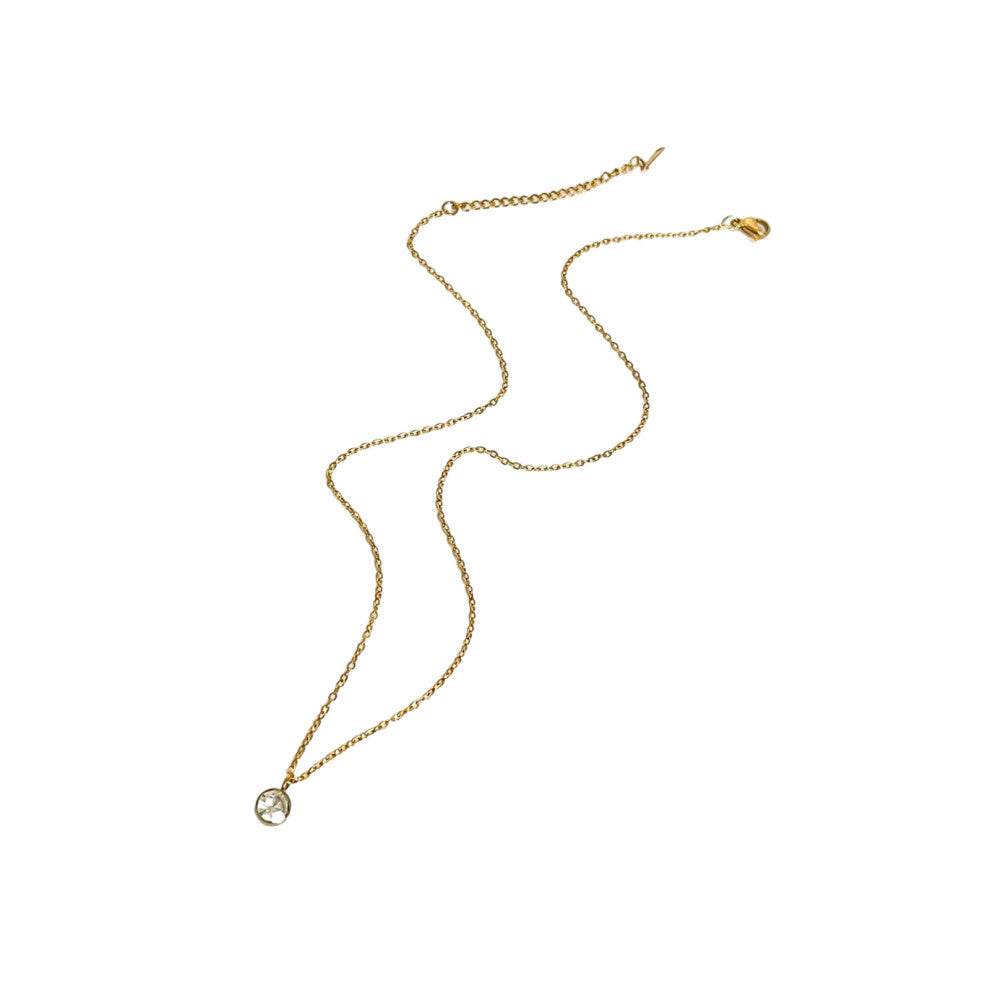 Chic Bead Chain Necklace Fashionable Pendant-zircon necklace