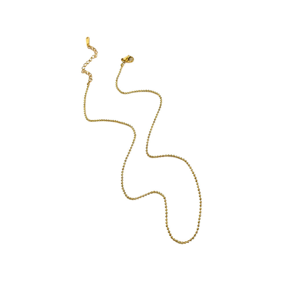 Fashionable Stainless Steel Bead Chain Necklace-gold bead chain