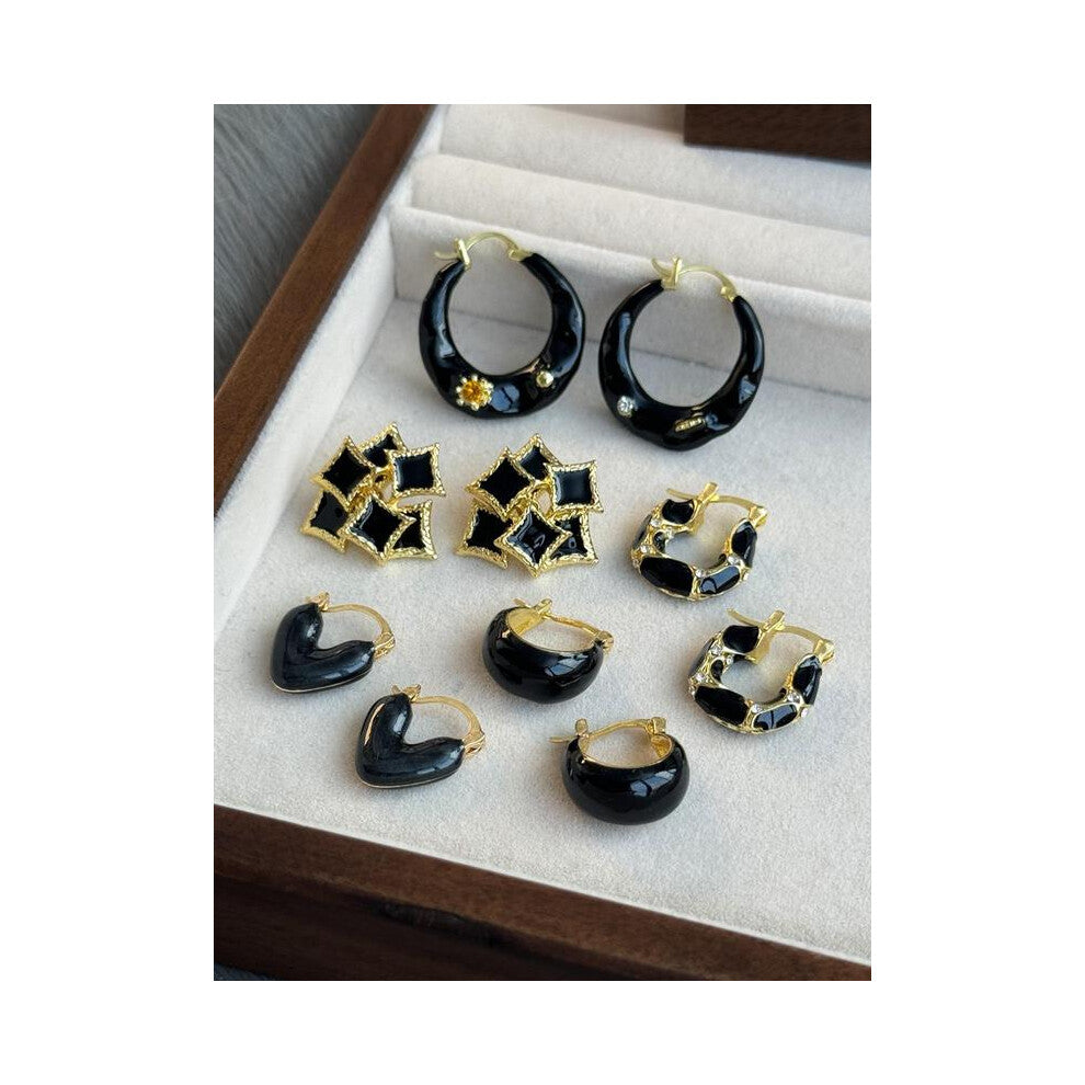 (Black, one size fits all) Vintage Elegant Earrings Set, Fashion Jewelry for Party, Daily Clothing Decor, Trendy All-match & Exquisite Jewelry for Bir