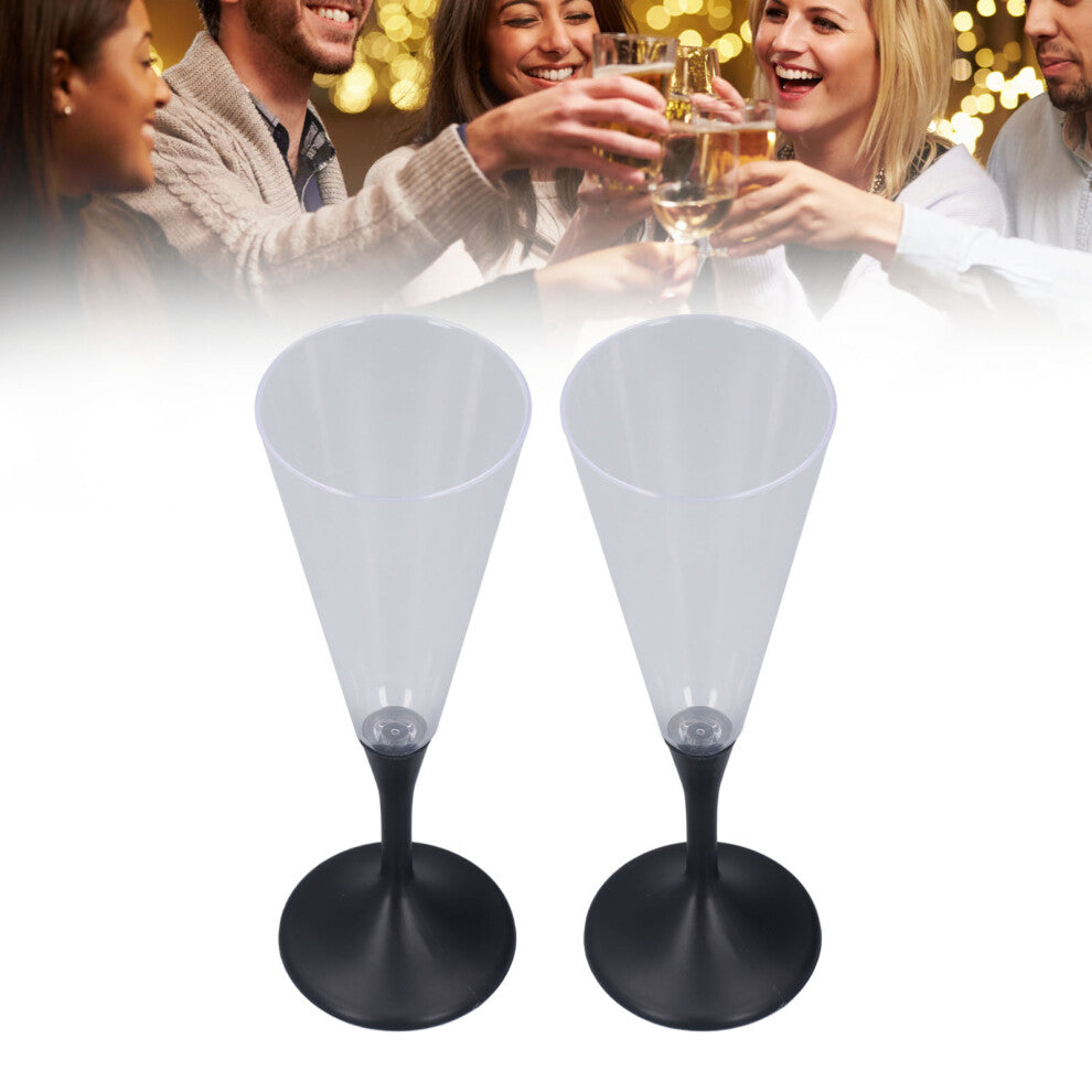 2Pcs Clear Acrylic Light Up Flashing Wine Cups with Bright LEDs, Batteries Included