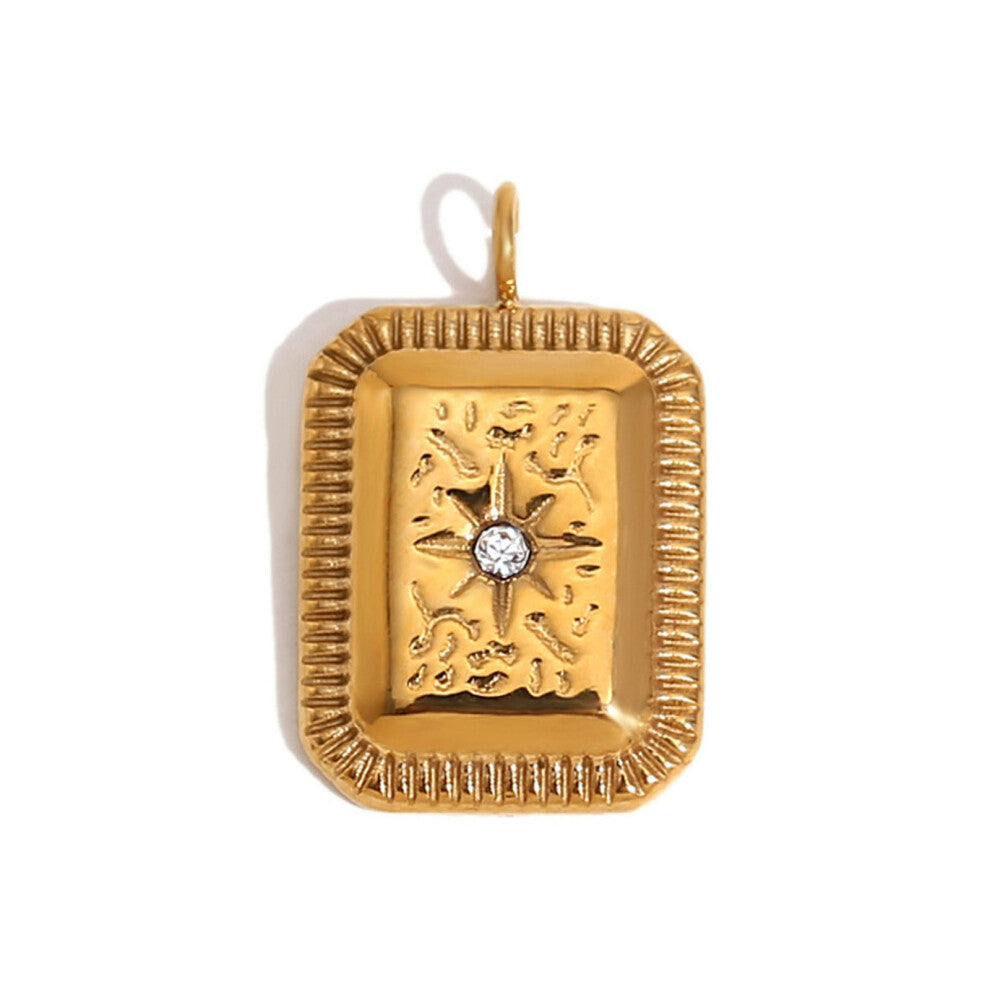 Practical Stainless Steel Gold Tone Pendant-eight pointed star