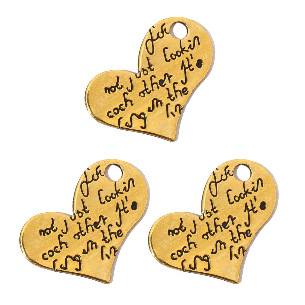 3pcs Chic French Heart Charm Suitable For DIY Necklace-YF564x3