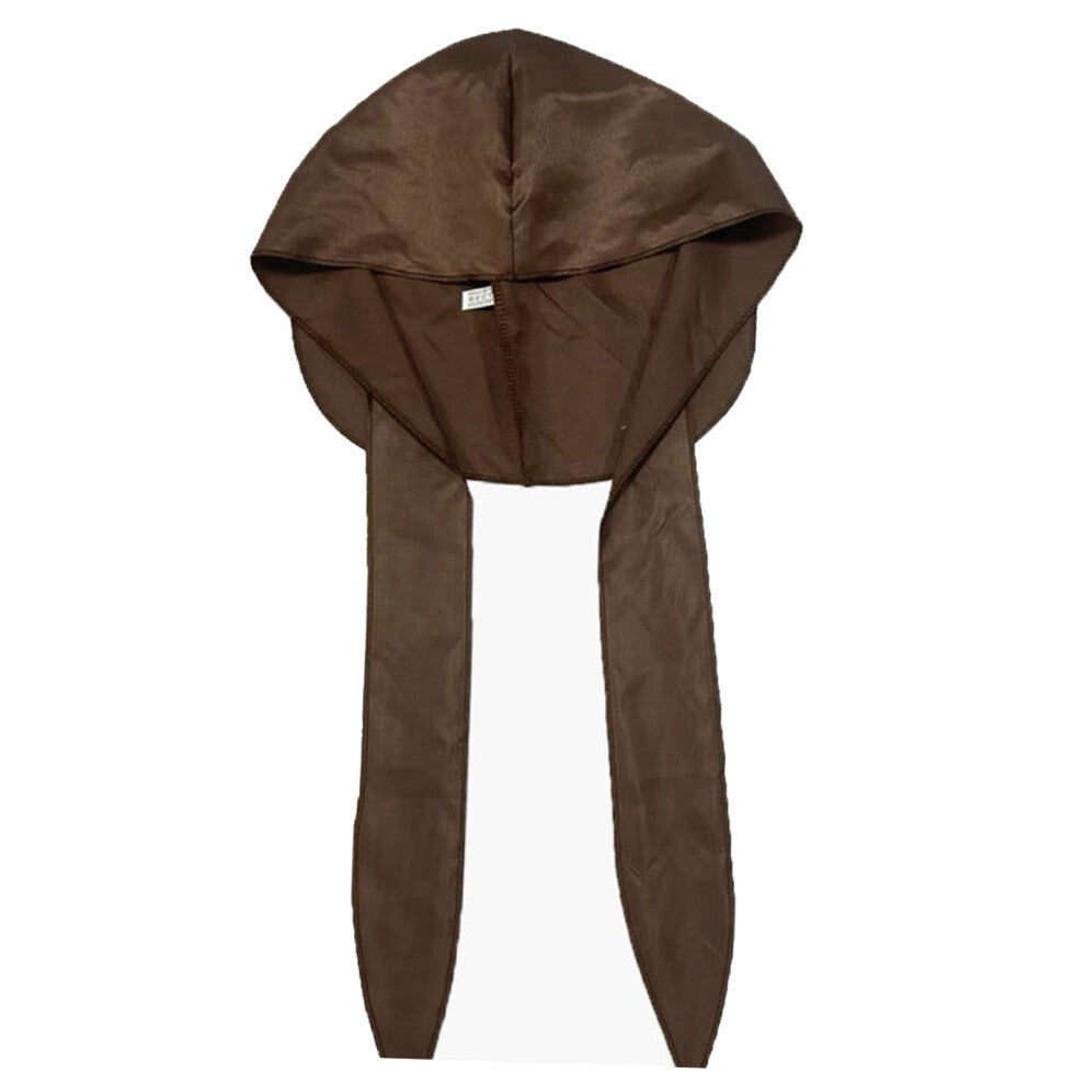 HIPHOP Hair Scarves Wrap Durag Headwraps Caps-Simple coffee